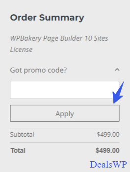 WPBakery Page Builder Promo code