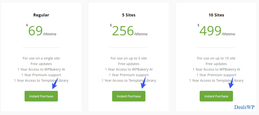 WPBakery Pricing Plans