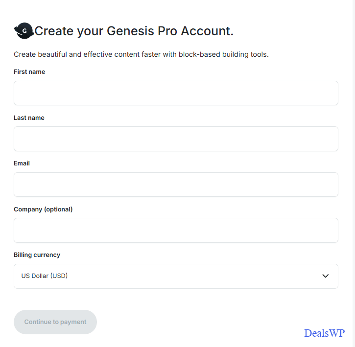 Genesis Framework, StudioPress Coupon & Genesisis PRO Discount, Get 55% OFF 1 Genesis Pro Checkout Form